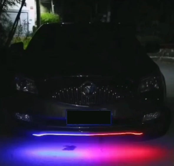 Tira de luces Led de 120CM para coche, barra Flexible DRL de 12V y 47 pulgadas, lámparas de puerta trasera, azul hielo, rojo, estilo de bombillas de freno, resistente al agua