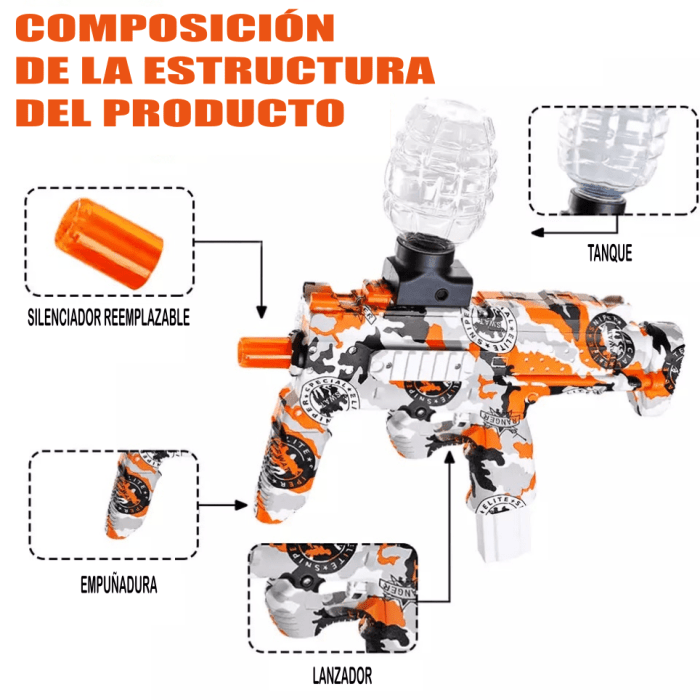 PISTOLA DE HIDROGEL MP7 - MILER STORE IMPORT