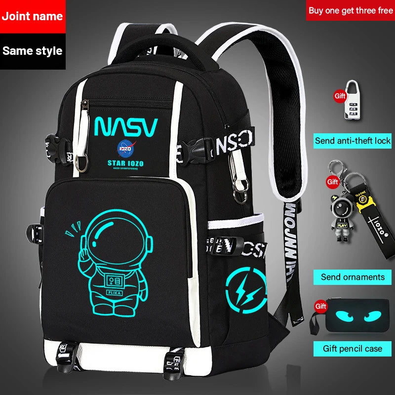 Mochila Nasa 3 en 1, morral ortopédico, luminoso, resistente al agua