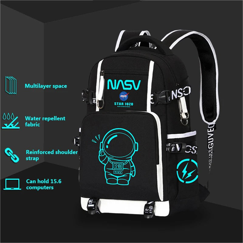 Mochila Nasa 3 en 1, morral ortopédico, luminoso, resistente al agua